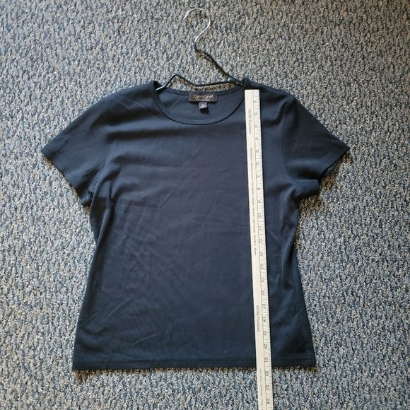 Karen Kane Basic  Black Short Sleeve Black Tee Shirt Size Medium - Picture 7 of 9